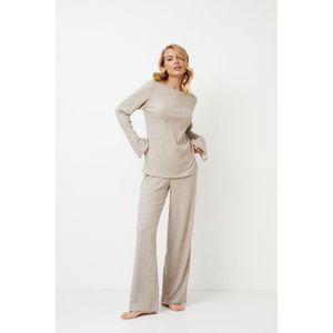 Huispak dames Davina-loungewear- perfect cadeau voor elke vrouw-beige-maat S