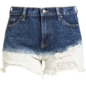 R.E.D. Rock-Engineered Design Blauwe en witte shorts met vernietigde effecten - Dames - 28