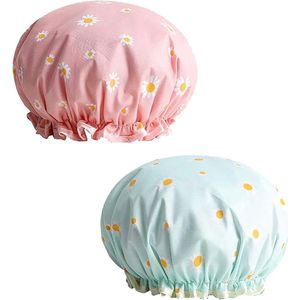 Allecto Premium - Waterdichte Douchemuts voor Dames | Herbruikbaar en Elastisch | Douchemutsen voor Douche, Spa en Make-upsalon | Vrouwelijk | 2 stuks