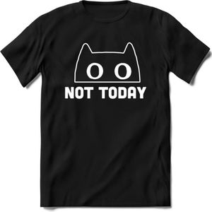 Not Today - Katten T-Shirt Kleding Cadeau | Dames - Heren - Unisex | Kat / Dieren shirt | Grappig Verjaardag kado | Tshirt Met Print | - Zwart - XXL