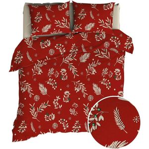 Romanette - Flanel Red Print - TE14384 - B 200 x L 200 cm/B 200 x L 220 cm - 2-persoons -