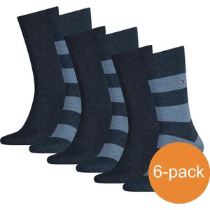 Tommy Hilfiger Sokken Heren Rugby Jeans - 6 Paar Donkerblauwe sokken - Maat 43/46