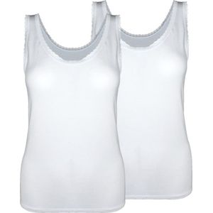 GAUBERT® Bamboe Dames Onderhemd - 2-Pack - Wit - L/XL (810)