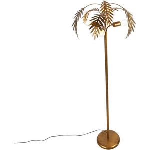 QAZQA botanica - Landelijke Vloerlamp | Staande Lamp - 3 lichts - H 160 cm - Goud/messing - Woonkamer | Slaapkamer