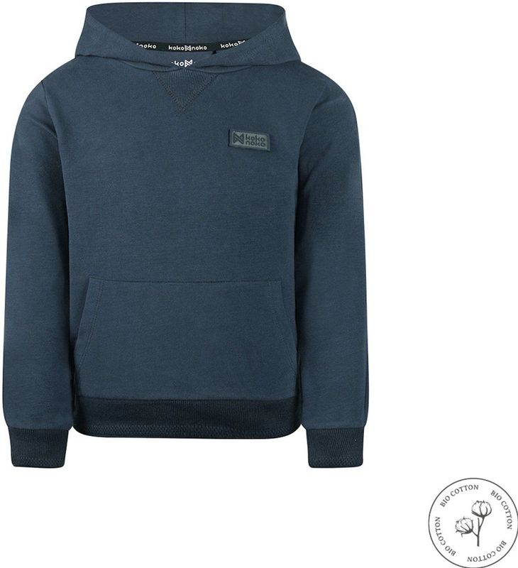 Koko Noko - Bio Cotton - Sweater met capuchon - Jongens - Navy - Maat 92