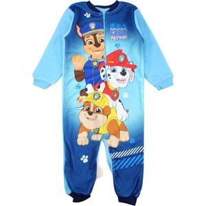 Paw Patrol onesie/huispak pups at play fleece blauw maat 128