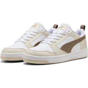 PUMA Rebound v6 Low Unisex Sneakers - PUMA White-Totally Taupe-Alpine Snow