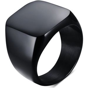 Zegelring Heren Zwart - 16-23mm - Ringen Mannen - Heren Ring Heren - Zegelring Dames - Vaderdag Cadeau Geschenk