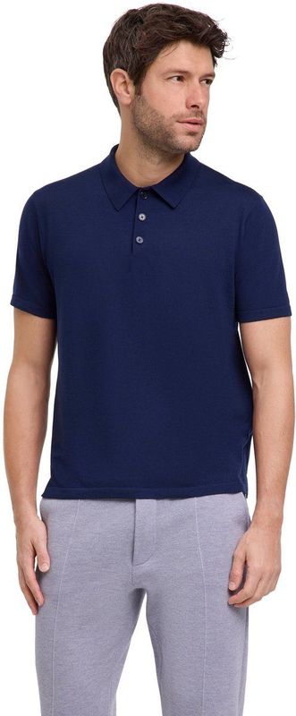 FALKE Basic Polo Ultrafine zacht huidvriendelijk wol polo shirt heren blauw - maat S