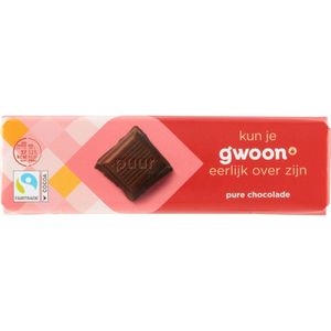 G'woon Chocoladereep puur, fair trade 20 repen x 100 gram