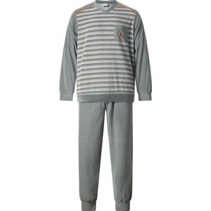 Gentlemen - warme heren pyjama badstof 114289 - V-hals - groen - maat M