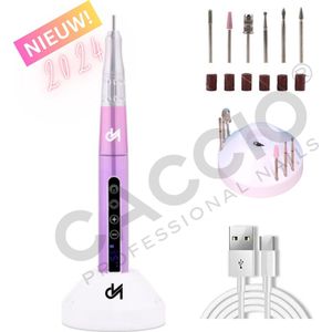 CACCIO® NAILS - Elektrische nagelvijl - Elektrische nagelfrees - 65W Draadloze Nagelfrees-Incl.6 bitjes/schuurrolletjes-Vibratievrij-Geluidvrij-2024 Nieuw-Manicure/pedicure voeten en handen Acrylnagels-Gelnagels - Nagels - Nail Drill Machine