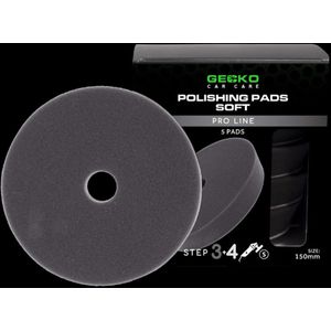 GECKO 150MM POLIJSTPADS SOFT BLACK 5 Stuks