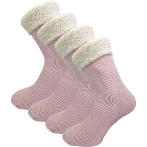 4 paar Merinowollen Huissokken - Roze - Maat 39-42