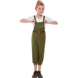 Smiffy's - Boeren Tirol & Oktoberfest Kostuum - Stoere Boerenmeid Leger - Meisje - Groen - Large - Carnavalskleding - Verkleedkleding