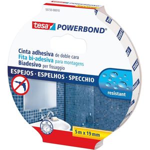 Dubbelzijdig Plakband voor Spiegels - Vochtbestendig en Geschikt voor Douches en Badkamers, 5 m x 19 mm