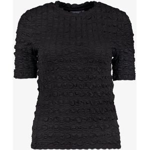 TwoDay dames top met structuur zwart - Maat S