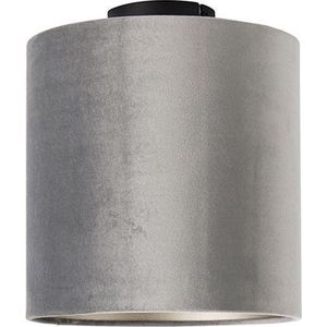 QAZQA combi - Klassieke Plafondlamp - 1 lichts - Ø 250 mm - Grijs - Woonkamer | Slaapkamer | Keuken