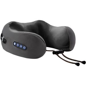4-in-1 oplaadbare nekmassager, U-vormig kussen, multifunctionele draagbare schouder- en nekmassager, ontspanningsmassager voor buiten, thuis en in de auto - zwart