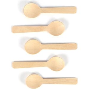 Wegwerplepels van hout - 1 stks, eco-vriendelijk, composteerbaar - voor ijs, thee - kinderen, eten .