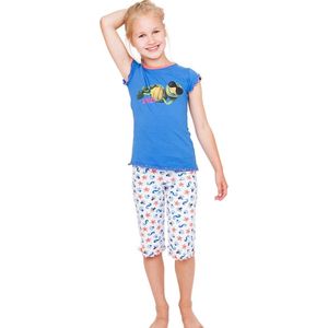 Zoïzo pyjama meisjes - blauw - sunny turtle - maat 164