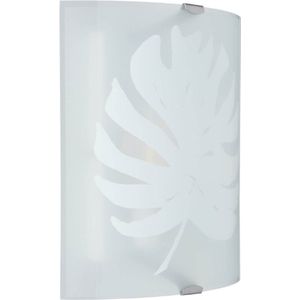 Brilliant Uja wandlamp wit, glas/metaal, 1x D45, E27, 40 W