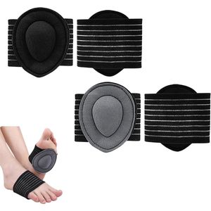 Allecto plus - Voetboogsteunbandages met verstelbare drager en gelkussen - zwart/grijs