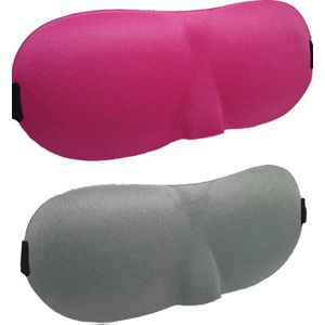 3D Slaapmaskers Grijs & Roze  - Thuis - Slaapmasker - Verduisterend - Onderweg - Vliegtuig - Festival - Slaapcomfort - oDaani