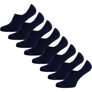Undiemeister Lage Sokken - 8-pack - Storm Cloud (Blauw) - Onzichtbare Sokken Handgemaakt - Zijdezacht - Mellowood Tencel - Extra Stevig - Footies - Maat 43-46