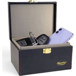 Autosleutel Faraday Box – Autosleutel Kluis - RFID Anti-Diefstal Doos - Keyless Entry Signaal Blokkerend - Zwart - Qwality