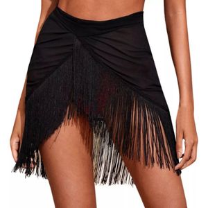 Zwemrok - Strandrok - Dames Strandkledding Omslagdoek - Omslagdoek Effen - strandkleding - one size - zwart - LOUZIR