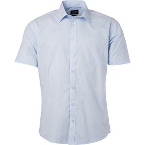 James and Nicholson Herenshort Poplin Shirt met korte mouwen (Lichtblauw)
