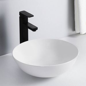 WOON-DISCOUNTER.NL - Luka 39 - Mat wit - Waskom - - Keramiek - Rond - 251081