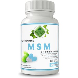 Glucosamine + MSM + Chondroitin Extract Capsule - 60 Capsules - Voor Artritis, Gewrichtspijn, Haar, Huid, Nagelgezondheid - 1 CAPSULE 1000 MG EXTRACT - Bron van Organische Zwavel - 60.000 mg Kruidenextract - Geen Toevoegingen