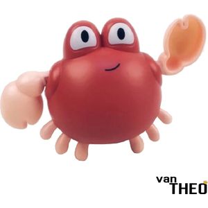 van Theo® - Badspeeltje Krab - Opwindbaar Badspeelgoed - Water Speelgoed voor in Bad - Rood - Vanaf 1 jaar