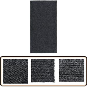 vidaXL Droogloopmat 100x200 cm antraciet Tapijtroeper - Droge Loopmat - Vloerkleden - Interieurdecoratie - Hal Runner