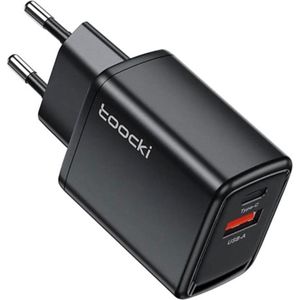 Toocki USB-A & USB-C Adapter - 20W Snellader - USB Oplader - Fast Charger - USB Stekker - voor iPhone 16/15/14/13/12/11/SE, iPad, Galaxy S24/S23/S22/A55/A54/A53, Tab etc.