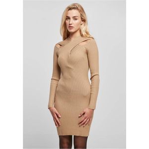 Urban Classics Korte jurk -5XL- Crossed Rib Knit Beige