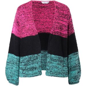 Angel of Style Angel of Style - Dames - Cardigan open Straight Fit strepen - Zwart - Maat 42+