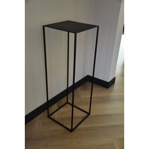 Zuil - 90 cm - metaal - mat zwart - sokkel - plantentafel