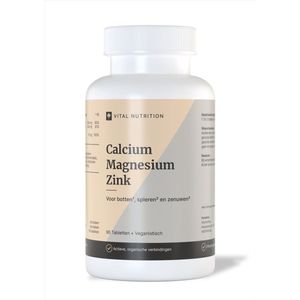 Vital Nutrition Calcium Magnesium Zink - Actieve, organische verbindingen - Goed opneembaar - 100% plantaardig - 90 tabletten