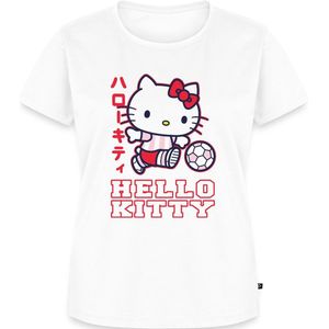 Hello Kitty Speelt Voetbal Premium T Shirt Dames