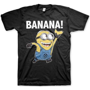 Minions Banana Big Tall T-Shirt UV-1-DMF006-H86-8 Black-3XL