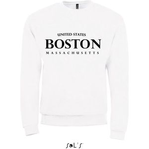 Sweatshirt 2-200 Boston-Massachusetss - Wit, xL