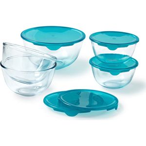 Pyrex - Prep & Store Mengkom met Deksel 5-Delig - Transparant - Borosilicaatglas
