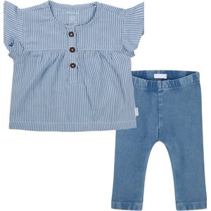 Noppies baby meisjes set: Blouse Mafador en Broek Montara Aged Blue maat 68