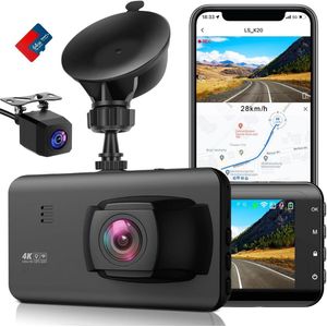 Dashcam voor auto voor en achter – Dual dashcam – Voor- en achtercamera – Autocamera – Full HD dashcam – Dashcam met nachtzicht – Dashcam met bewegingssensor – Groothoeklens – Parkeermodus – Loop recording – Dashcam met SD-kaart