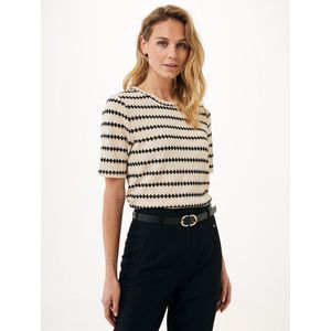 Mexx Top Striped Black/white Dames - Maat Xl
