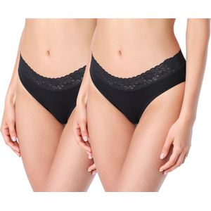 Bellivalini Dames Slip Onderbroek 2Pack – Katoen – ZwartZwart – S - BLV-BLV50-191-SL