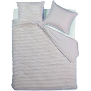 Rivièra Maison - Furry Stripes - Dekbedovertrek - Gebroken Wit - 140x200/220 cm